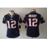 nike women nfl jerseys new england patriots #12 tom brady blue[nike limited]