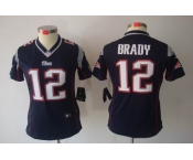 nike women nfl jerseys new england patriots #12 tom brady blue[nike limited]