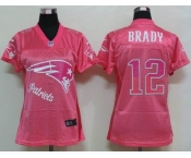 nike women nfl jerseys new england patriots #12 tom brady pink[2012 fem fan]