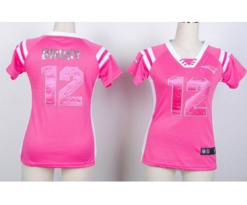 nike women nfl jerseys new england patriots #12 tom brady pink[fashion Rhinestone sequins]