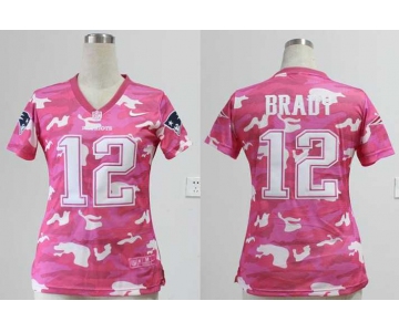 nike women nfl jerseys new england patriots #12 tom brady pink[fashion camo]