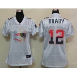 nike women nfl jerseys new england patriots #12 tom brady white[2012 fem fan]