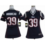 nike women nfl jerseys new england patriots #39 woodhead blue[nike]