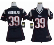 nike women nfl jerseys new england patriots #39 woodhead blue[nike]