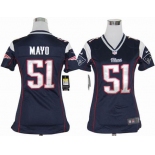 nike women nfl jerseys new england patriots #51 jerod mayo blue[nike]