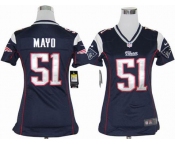 nike women nfl jerseys new england patriots #51 jerod mayo blue[nike]