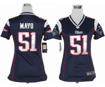 nike women nfl jerseys new england patriots #51 jerod mayo blue[nike]