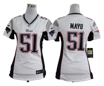 nike women nfl jerseys new england patriots #51 jerod mayo white[nike]