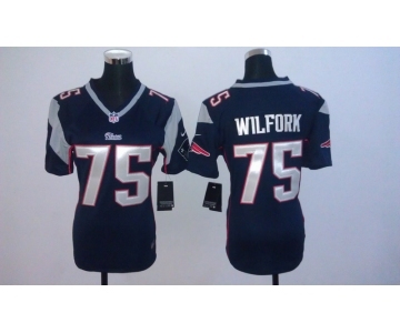 nike women nfl jerseys new england patriots #75 wilfork blue[nike]