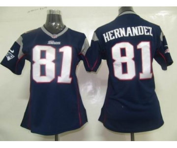 nike women nfl jerseys new england patriots #81 hernandez blue[nike]