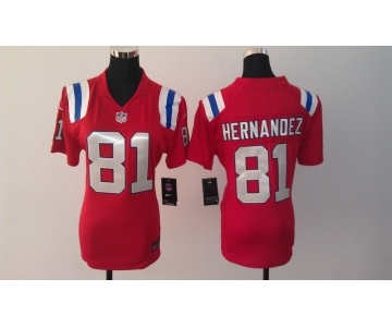 nike women nfl jerseys new england patriots #81 hernandez red[nike]