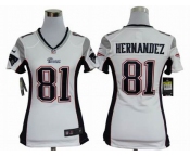 nike women nfl jerseys new england patriots #81 hernandez white[nike]