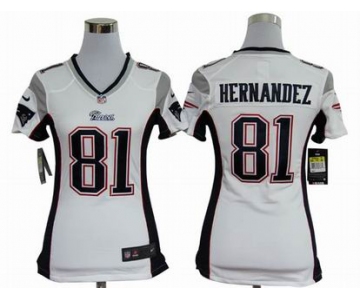 nike women nfl jerseys new england patriots #81 hernandez white[nike]