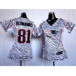 nike women nfl jerseys new england patriots #81 hernandez[fem fan zebra]