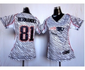 nike women nfl jerseys new england patriots #81 hernandez[fem fan zebra]