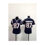 nike women nfl jerseys new england patriots #87 gronkowski blue[2015 new nike]