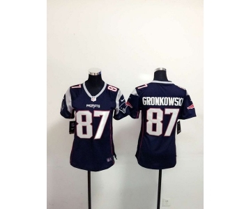 nike women nfl jerseys new england patriots #87 gronkowski blue[2015 new nike]