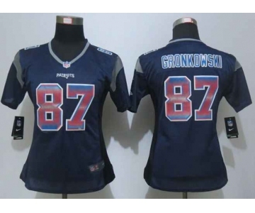 nike women nfl jerseys new england patriots #87 gronkowski blue[Strobe Limited]