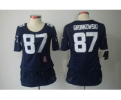 nike women nfl jerseys new england patriots #87 gronkowski blue[breast cancer awareness]