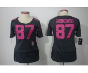 nike women nfl jerseys new england patriots #87 gronkowski dk.grey[breast cancer awareness]