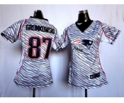 nike women nfl jerseys new england patriots #87 gronkowski [fem fan zebra]