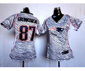 nike women nfl jerseys new england patriots #87 gronkowski [fem fan zebra]