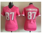 nike women nfl jerseys new england patriots #87 gronkowski pink[2015 nike]