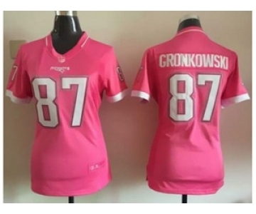 nike women nfl jerseys new england patriots #87 gronkowski pink[2015 nike]