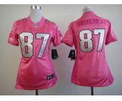 nike women nfl jerseys new england patriots #87 gronkowski pink[nike love's]