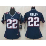 nike womens nfl jerseys new england patriots #22 stevan ridley blue[nike]