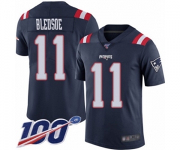 Youth New England Patriots #11 Drew Bledsoe Limited Navy Blue Rush Vapor Untouchable 100th Season Football Jersey