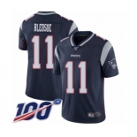 Youth New England Patriots #11 Drew Bledsoe Navy Blue Team Color Vapor Untouchable Limited Player 100th Season Football Jersey