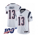 Youth New England Patriots #13 Phillip Dorsett White Vapor Untouchable Limited Player 100th Season Football Jersey