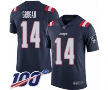 Youth New England Patriots #14 Steve Grogan Limited Navy Blue Rush Vapor Untouchable 100th Season Football Jersey