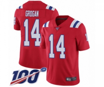 Youth New England Patriots #14 Steve Grogan Red Alternate Vapor Untouchable Limited Player 100th Season Football Jersey