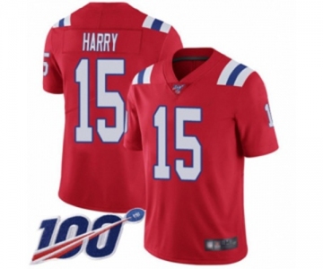 Youth New England Patriots #15 N'Keal Harry Red Alternate Vapor Untouchable Limited Player 100th Season Football Jersey