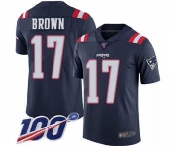 Youth New England Patriots #17 Antonio Brown Limited Navy Blue Rush Vapor Untouchable 100th Season Football Jersey