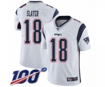 Youth New England Patriots #18 Matthew Slater White Vapor Untouchable Limited Player 100th Season Football Jersey