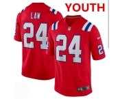 Youth New England Patriots #24 Ty Law Nike Red Alternate Vapor Limited Jersey