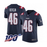 Youth New England Patriots #46 James Develin Limited Navy Blue Rush Vapor Untouchable 100th Season Football Jersey