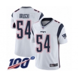 Youth New England Patriots #54 Tedy Bruschi White Vapor Untouchable Limited Player 100th Season Football Jersey