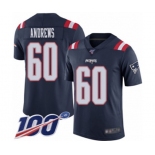 Youth New England Patriots #60 David Andrews Limited Navy Blue Rush Vapor Untouchable 100th Season Football Jersey