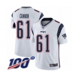 Youth New England Patriots #61 Marcus Cannon White Vapor Untouchable Limited Player 100th Season Football Jersey