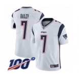 Youth New England Patriots #7 Jake Bailey White Vapor Untouchable Limited Player 100th Season Football Jersey