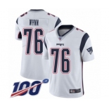 Youth New England Patriots #76 Isaiah Wynn White Vapor Untouchable Limited Player 100th Season Football Jersey