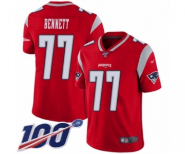 Youth New England Patriots #77 Michael Bennett Limited Red Inverted Legend 100th Season Football Jersey