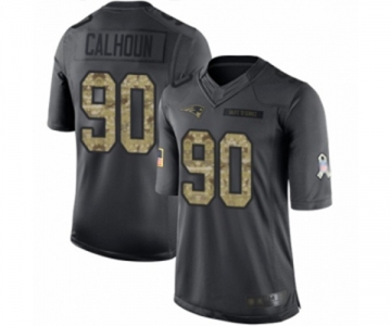 Youth New England Patriots #90 Shilique Calhoun Limited Black 2016 Salute to Service Football Jersey