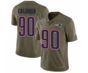 Youth New England Patriots #90 Shilique Calhoun Limited Olive 2017 Salute to Service Football Jersey