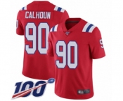 Youth New England Patriots #90 Shilique Calhoun Red Alternate Vapor Untouchable Limited Player 100th Season Football Jersey