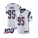 Youth New England Patriots #95 Derek Rivers White Vapor Untouchable Limited Player 100th Season Football Jersey